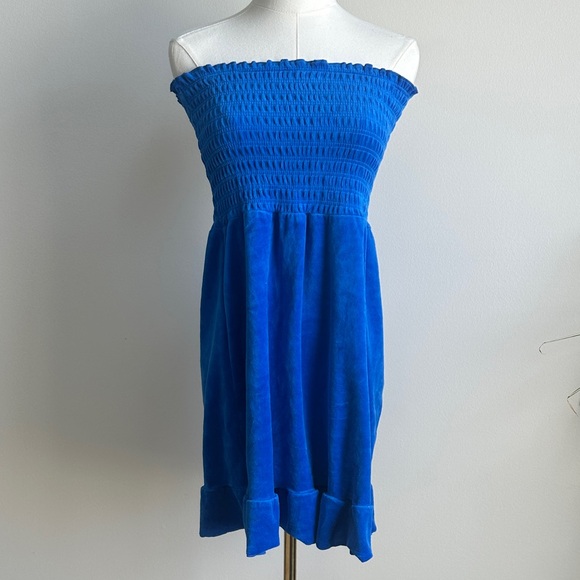 NWT Juicy Couture Women’s Terry Cloth Beach Cover Up Comfy Stretch Tube‎ Dress L - Picture 1 of 8
